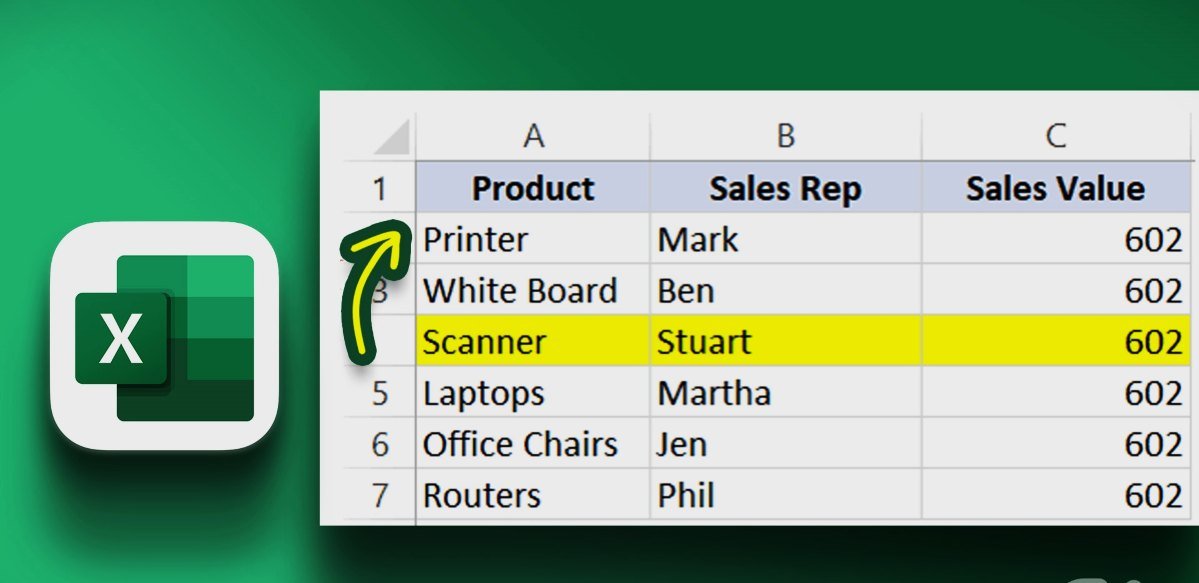How to Move a Row in Excel